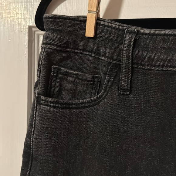 Hollister High Rise Flare Faded Black Denim Jeans Raw Hem 5 R 27 waist 31 Length - Picture 7 of 12